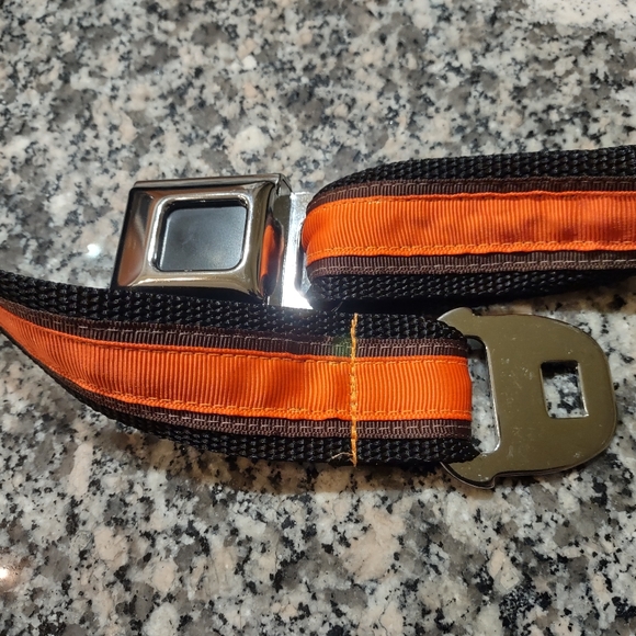 Orange and Black Seatbelt Belt - Picture 5 of 7
